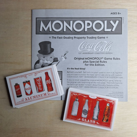 Monopoly Coke Coca Cola Chance Cards Rules Can Glass Bottle Replacement 2010