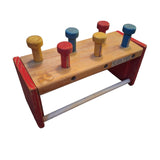 Wooden Peg Game Toy Vintage No Hammer Adjustable Screws Americana Play Basic