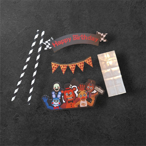 Cupcake Topper Birthday Party Decor Friday Freddys Banner Pizza Bears Creepy