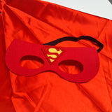 Superman Cape Red Mask Costume Pretend Play Dress Up Kid Children Superhero