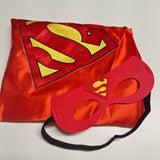 Superman Cape Red Mask Costume Pretend Play Dress Up Kid Children Superhero