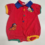 Baby Mickey & Co Romper Infant 12 Months Pluto Superhero Buttons Snaps Short