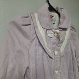 Casual Time Kids Girls Overcoat Purple Lightweight Size 6 Buttons Bow Collar