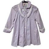 Casual Time Kids Girls Overcoat Purple Lightweight Size 6 Buttons Bow Collar