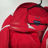 Lands End Winter Jacket Coat Red Hood Zip Pockets Lined Warm Womens Small