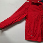 Lands End Winter Jacket Coat Red Hood Zip Pockets Lined Warm Womens Small