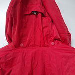 Lands End Winter Jacket Coat Red Hood Zip Pockets Lined Warm Womens Small