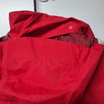 Lands End Winter Jacket Coat Red Hood Zip Pockets Lined Warm Womens Small