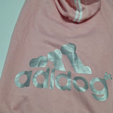 Adidog Sweat Suit 8X Pink Bone Big Giant Dog Stripes Full Body Snap Hood