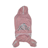 Adidog Sweat Suit 8X Pink Bone Big Giant Dog Stripes Full Body Snap Hood