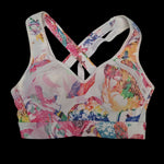 RBX Sports Bra Racerback Adjustable Band Pink Floral Neon Bright Womens Medium