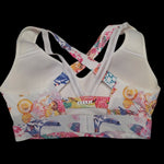 RBX Sports Bra Racerback Adjustable Band Pink Floral Neon Bright Womens Medium