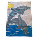 Dolphin Garden Flag 28 x 40 Sun Jumping Florida Ocean Vintage Sea Water 90s