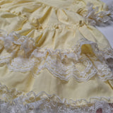 Toddler Baby Dress Bonnet 24 Months Yellow Lace Ribbon Ruffles Easter Spring