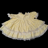 Toddler Baby Dress Bonnet 24 Months Yellow Lace Ribbon Ruffles Easter Spring