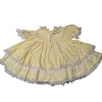 Toddler Baby Dress Bonnet 24 Months Yellow Lace Ribbon Ruffles Easter Spring