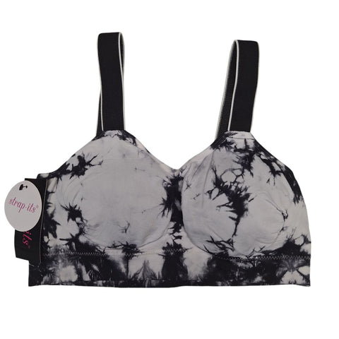 Strap It Sports Bra Removable Pads Black White Tie Dye Small One Size Nylon