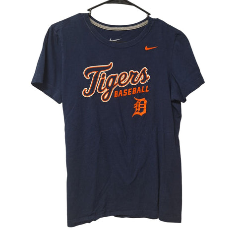 Nike Tigers Baseball Tee Shirt Youth XL Slim Fit Blue Orangld MLB Champions Fan