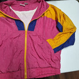 Rock Creek Casuals 90s Windbreaker Bright Pink Orange Colorway Full Zip Pockets