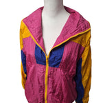 Rock Creek Casuals 90s Windbreaker Bright Pink Orange Colorway Full Zip Pockets