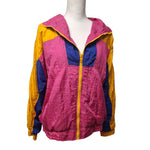 Rock Creek Casuals 90s Windbreaker Bright Pink Orange Colorway Full Zip Pockets