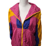 Rock Creek Casuals 90s Windbreaker Bright Pink Orange Colorway Full Zip Pockets