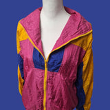 Rock Creek Casuals 90s Windbreaker Bright Pink Orange Colorway Full Zip Pockets