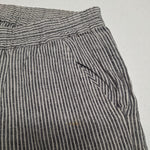 Talbots Linen Blend Pants Tie Waist Stretch Stripes Pockets Zip Womens 14