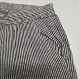 Talbots Linen Blend Pants Tie Waist Stretch Stripes Pockets Zip Womens 14