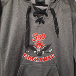 Soo Firehawks Hoodie Hockey Lace Neck Adult Small Michigan Sweatshirt Sport Game