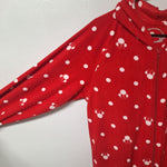 Disney Minnie Mouse Footy Pajamas Hood Ears Red Adult Medium Full Zipper