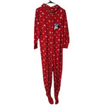 Disney Minnie Mouse Footy Pajamas Hood Ears Red Adult Medium Full Zipper