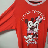 Disney Mickey Minnie Mouse Night Shirt Better Together Soft Red Pink Womens Med