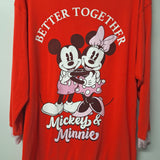 Disney Mickey Minnie Mouse Night Shirt Better Together Soft Red Pink Womens Med