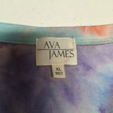 Ava James Tie Dye Tank Top Womens XL Pink Purple V Neck