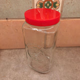 Golden Harvest Glass Canister Red Lid Vintage Tall