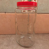 Golden Harvest Glass Canister Red Lid Vintage Tall