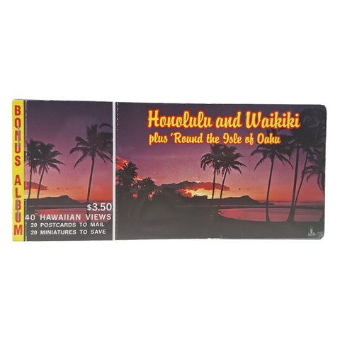 Hawaii Postcard Album Booklet 20 Miniature Honolulu Waikiki Isle Oahn Island 90s