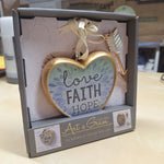 Art A Gram Love Faith Hope Heart Hanging Tabletop Display Gift 4.5 Inch Home