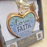 Art A Gram Love Faith Hope Heart Hanging Tabletop Display Gift 4.5 Inch Home