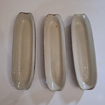 Corn Cob Dish Butter Holder Set of 3 Glazed Pottery Brown Sturdy Replacements