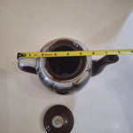 Drip Glaze Teapot Brown Vintage Pottary Japan Lid No Chips 6 Inches Tall