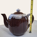 Drip Glaze Teapot Brown Vintage Pottary Japan Lid No Chips 6 Inches Tall