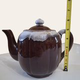 Drip Glaze Teapot Brown Vintage Pottary Japan Lid No Chips 6 Inches Tall