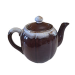Drip Glaze Teapot Brown Vintage Pottary Japan Lid No Chips 6 Inches Tall