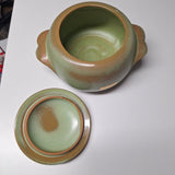 Frankoma 4V Oven Proof Dutch Oven Casserole Dish Green Pottery