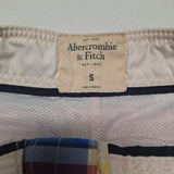 Abercrombie Fitch Swim Shorts Colorful Plaid Board Bottoms Mens Small Tie Waist