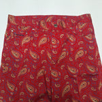 Lauren Jeans Co Ralph Capri Pants Womens 10 Red Paisley Print Chino Cropped 90s