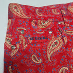 Lauren Jeans Co Ralph Capri Pants Womens 10 Red Paisley Print Chino Cropped 90s