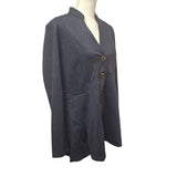 Soft Surroundings Blazer Jacket Buttoned Pleated Gray Womens Medium Business